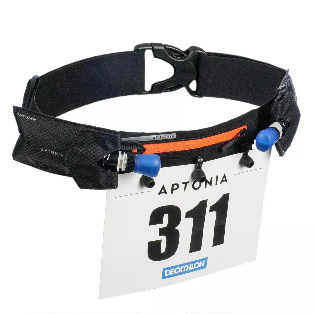 Long-Distance Triathlon Race Number Bib Belt, Black, No Color, large image number 0