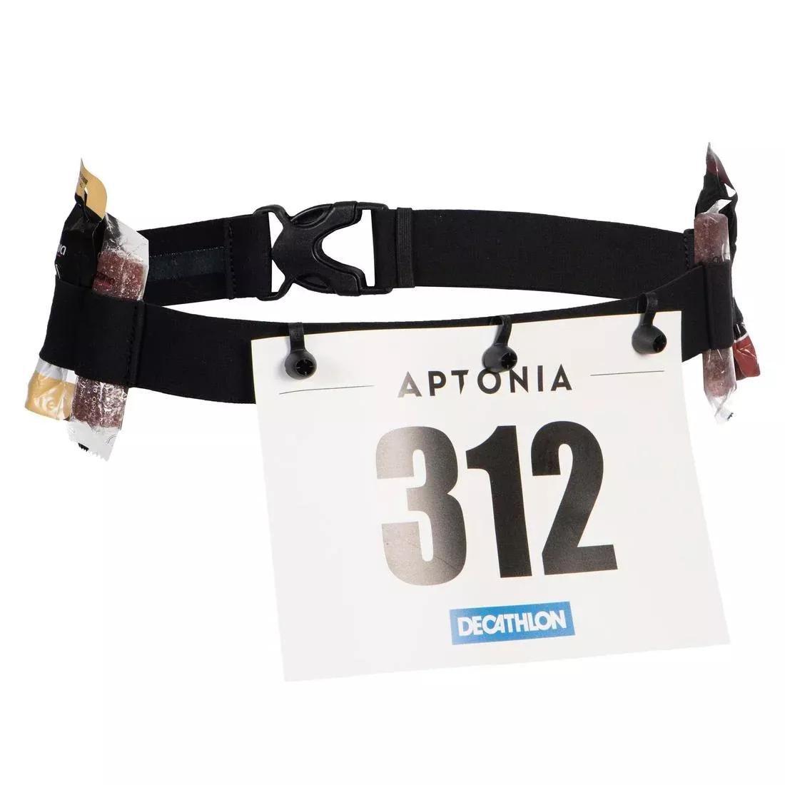Short-Distance Triathlon Bib Belt, Black, No Color, large image number 0