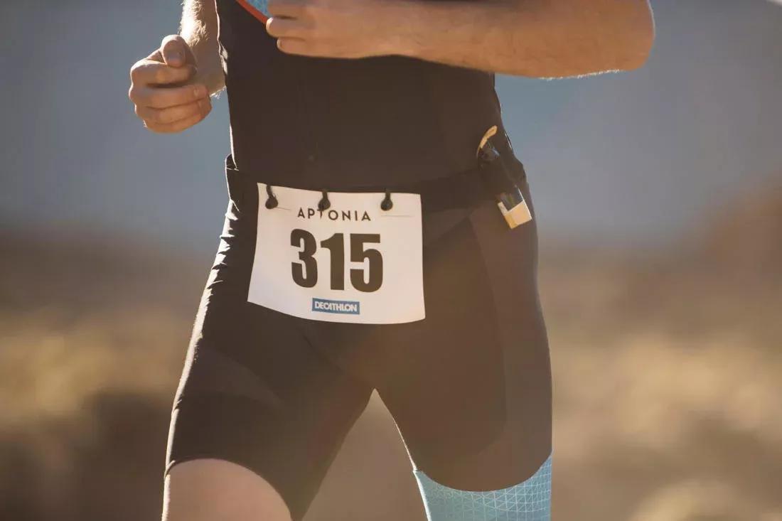 Short-Distance Triathlon Bib Belt, Black, No Color, large image number 7