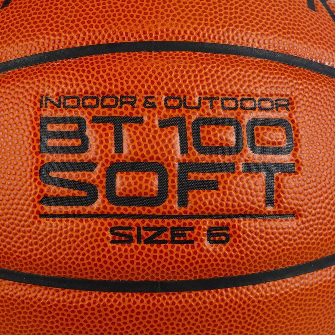 Kids'/Girls'/Boys'/Women's Basketball BT100 6, Blood Orange, No Color, large image number 4