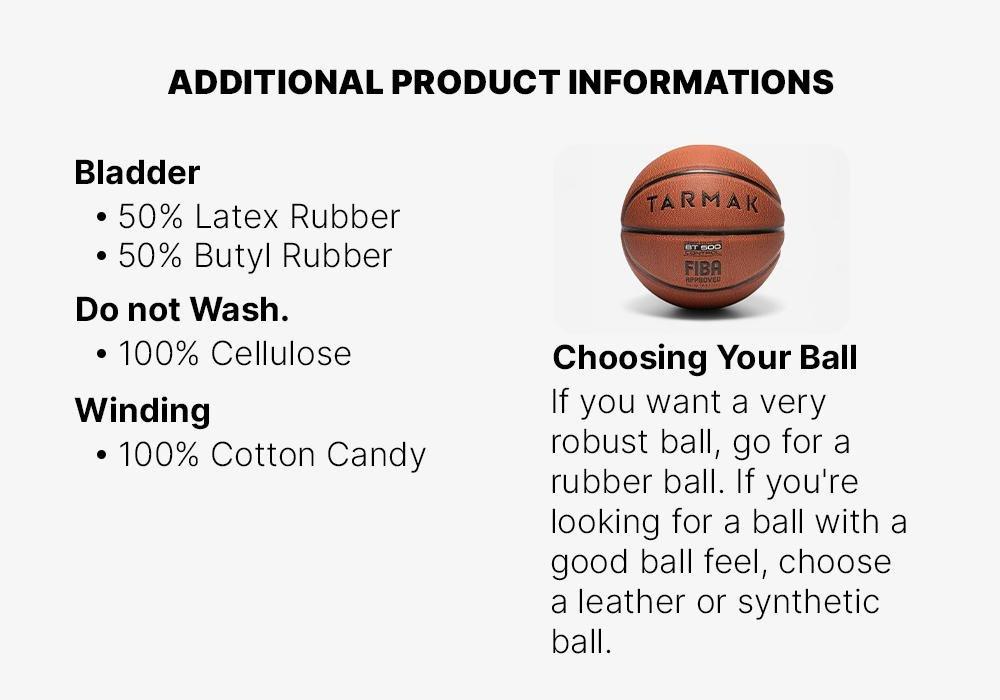 Boys'/Men's Basketball BT500, Dark Brown, No Color, large image number 16