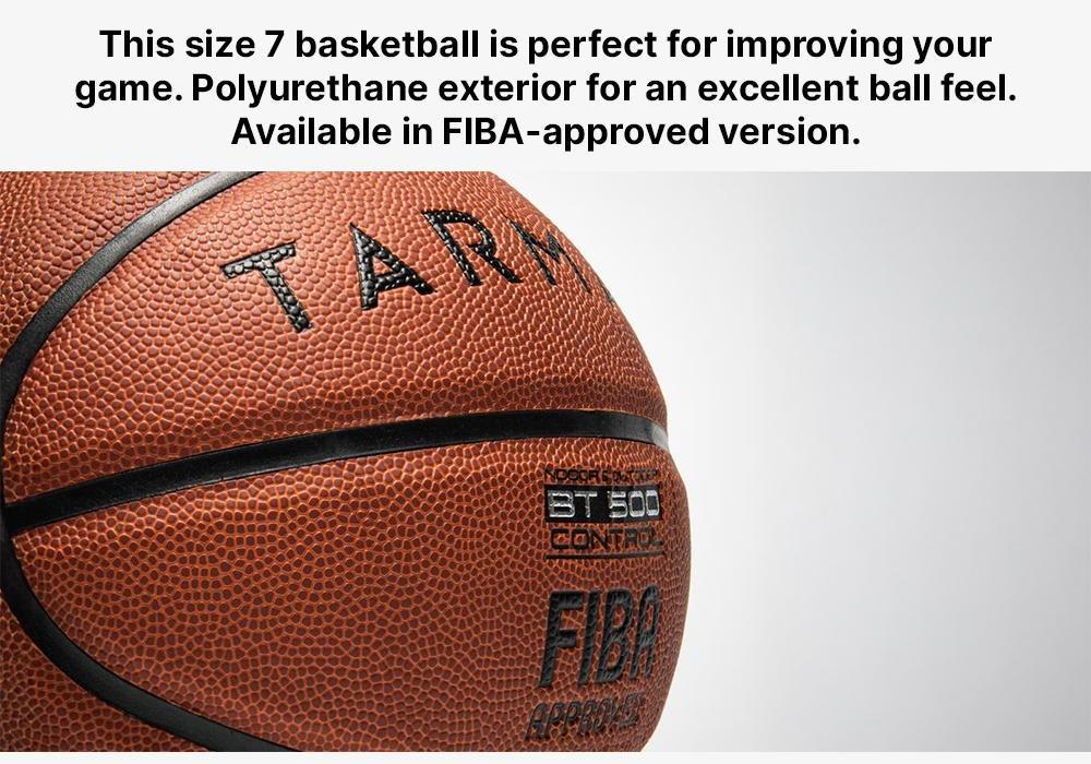 Boys'/Men's Basketball BT500, Dark Brown, No Color, large image number 19