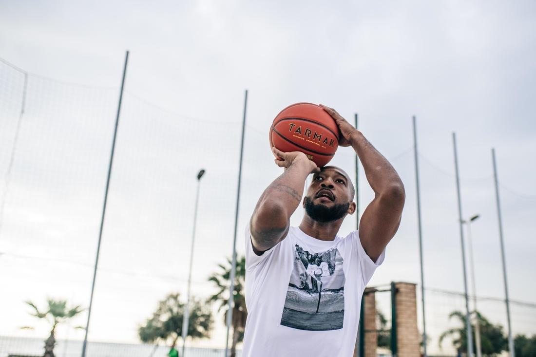 BT900 Basketball FIBA-approved for boys and adults, Blood Orange, No Color, large image number 7