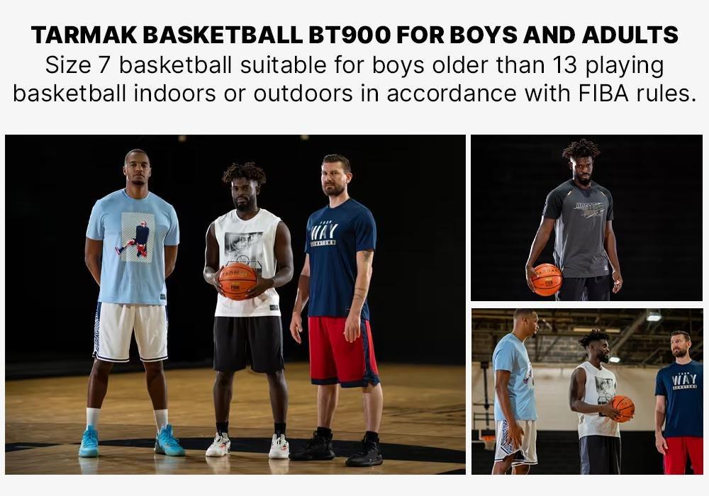 BT900 Basketball FIBA-approved for boys and adults, Blood Orange, No Color, large image number 12