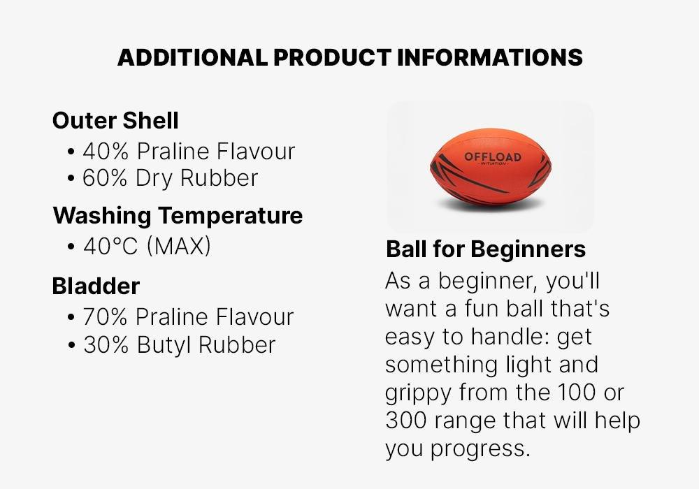 Rugby Ball Initiation, Fluo Blood Orange, No Color, large image number 13