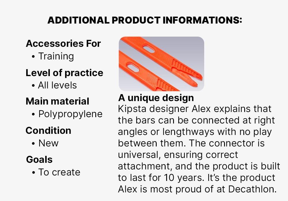 Football Training Bars Twin-Pack Modular, Orange, No Color, large image number 16