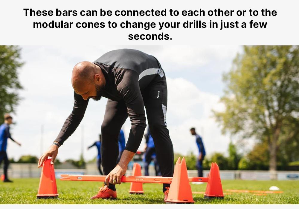 Football Training Bars Twin-Pack Modular, Orange, No Color, large image number 18