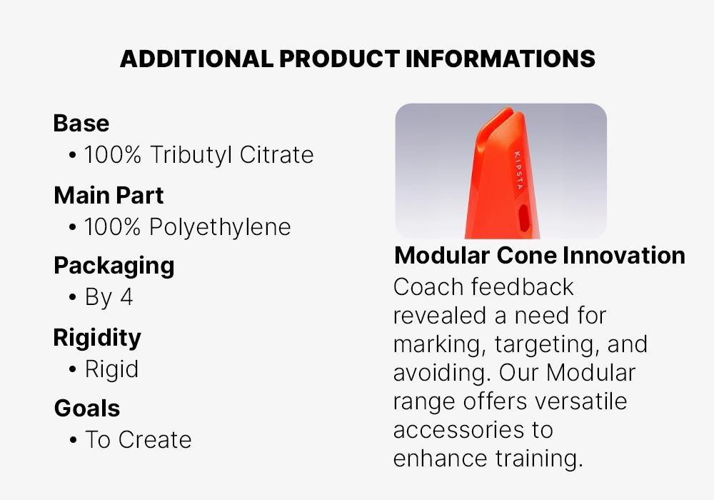 Weighted Training Cones 4-Pack Modular, Orange, No Color, large image number 16