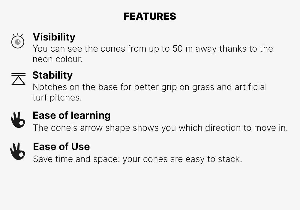 Training Cones 6-Pack Essential, Fluo Lime Yellow, No Color, medium