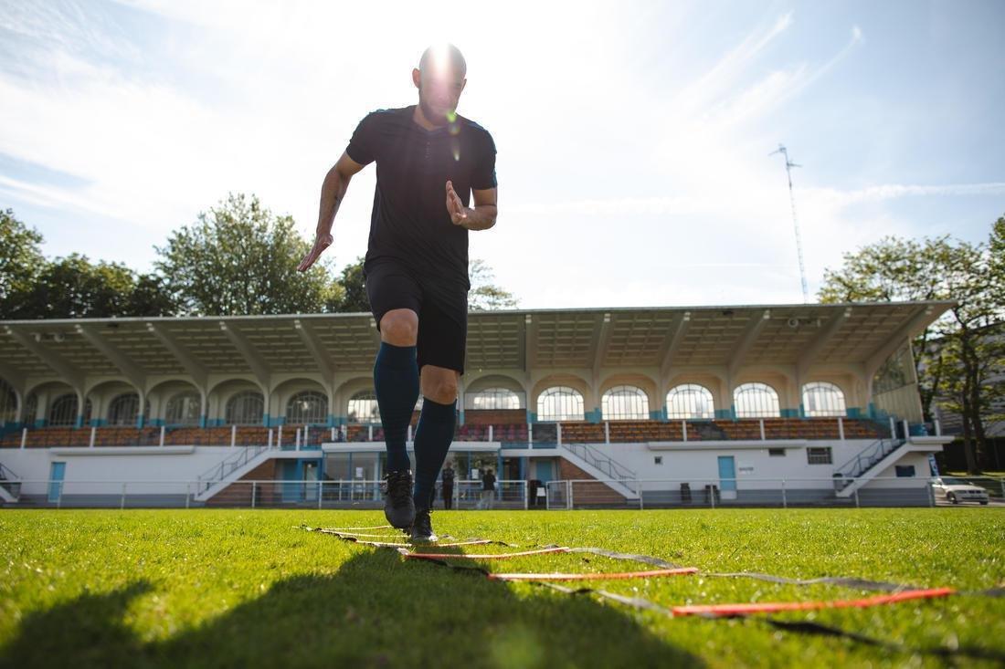 Essential Football Agility Ladder, Fluo Blood Orange, No Color, large image number 4