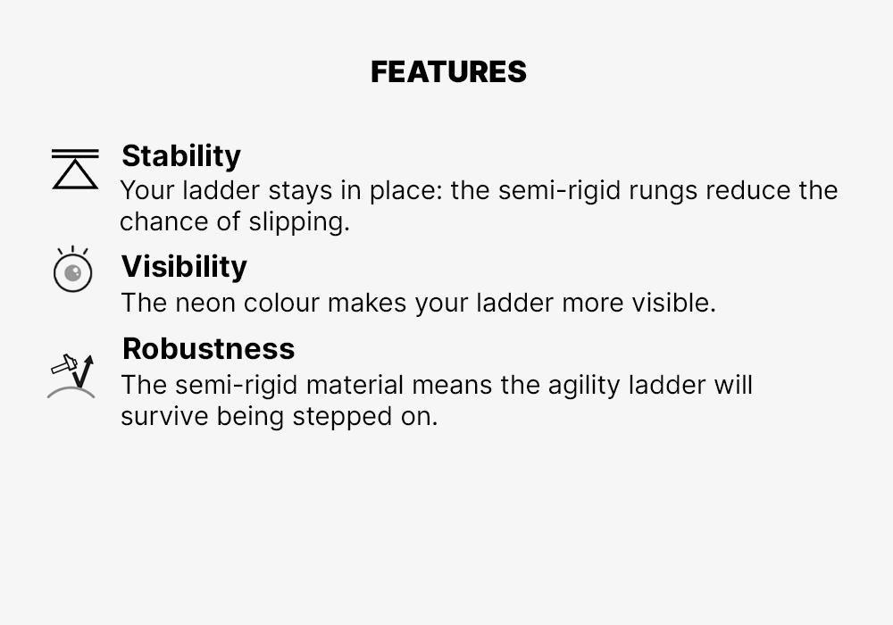 Essential Football Agility Ladder, Fluo Blood Orange, No Color, large image number 7
