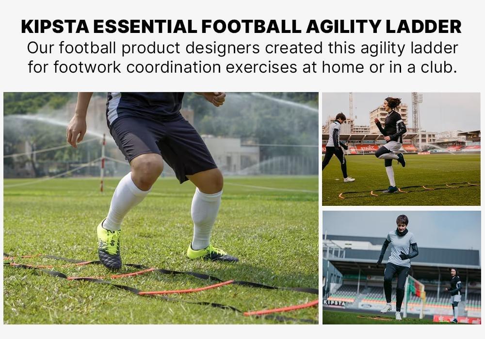 Essential Football Agility Ladder, Fluo Blood Orange, No Color, large image number 9