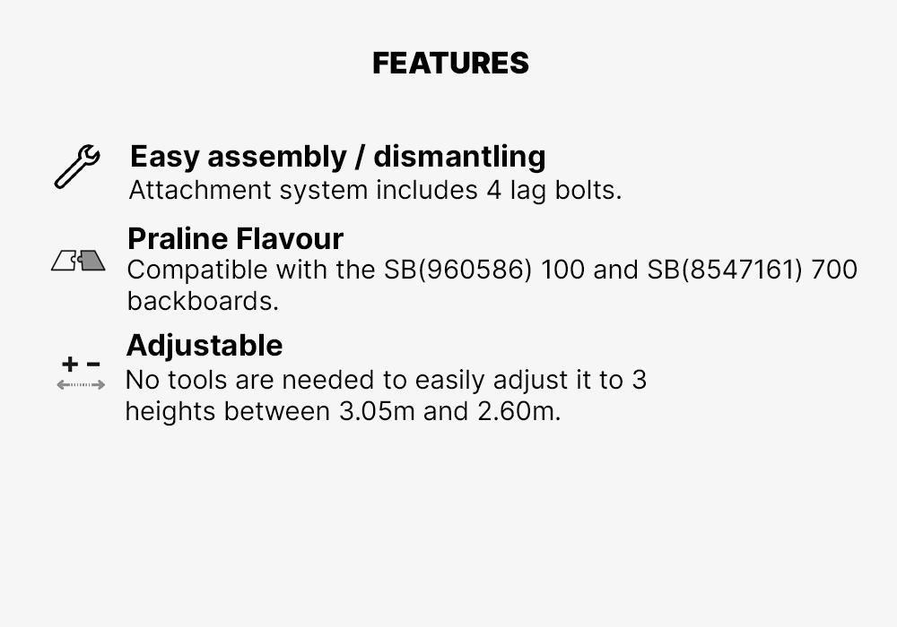 Basketball Wall Attachment Compatible With SB100, SB700, 3 playing heights, Black, No Color, medium