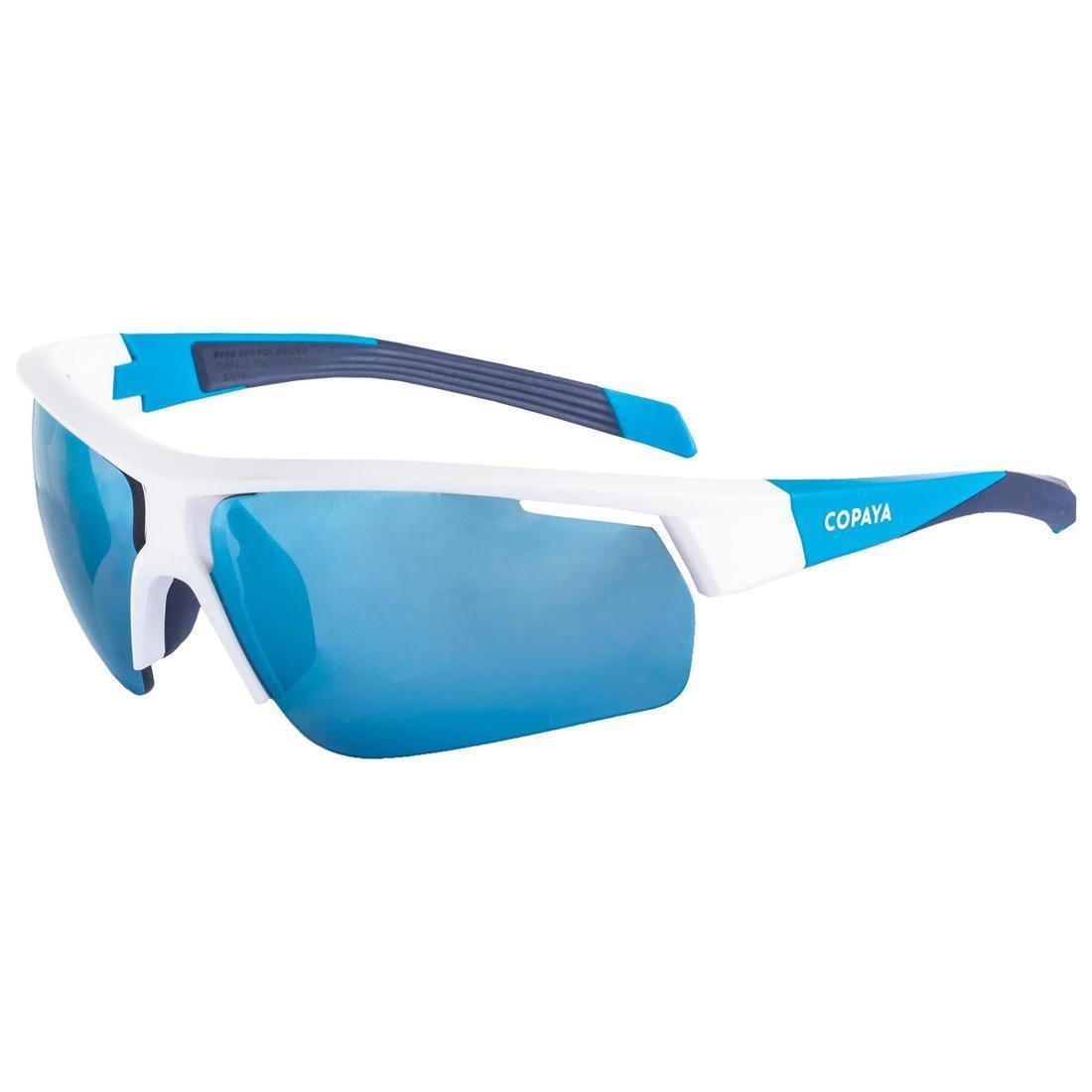 Polarised Beach Sports Sunglasses, White/Blue, Cyan