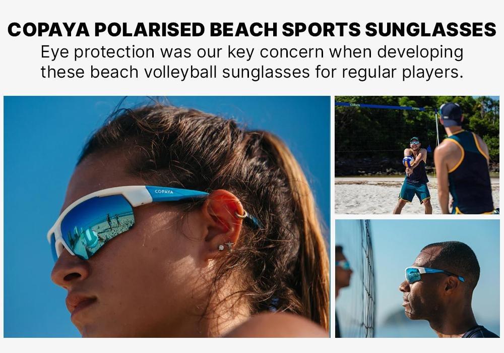 Polarised Beach Sports Sunglasses, White/Blue, Cyan, No Color, large image number 17