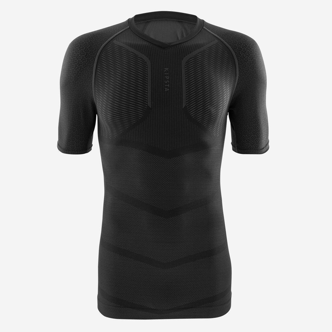 KIPSTA Short-Sleeved Thermal Base Layer Top Keepdry 500, Black