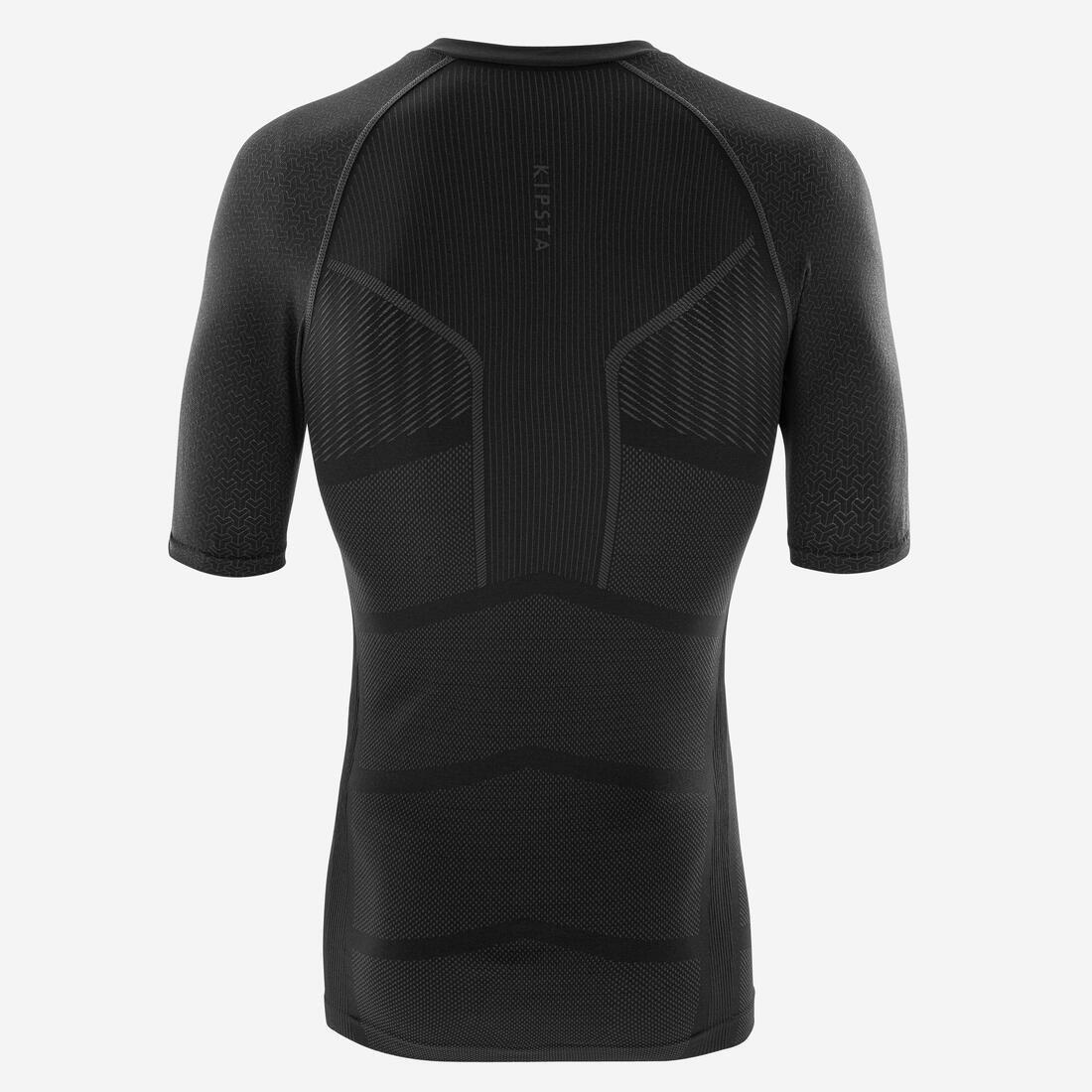 Men Short-Sleeved Thermal Base Layer Top Keep Dry - 500, Black, No Color, large image number 3