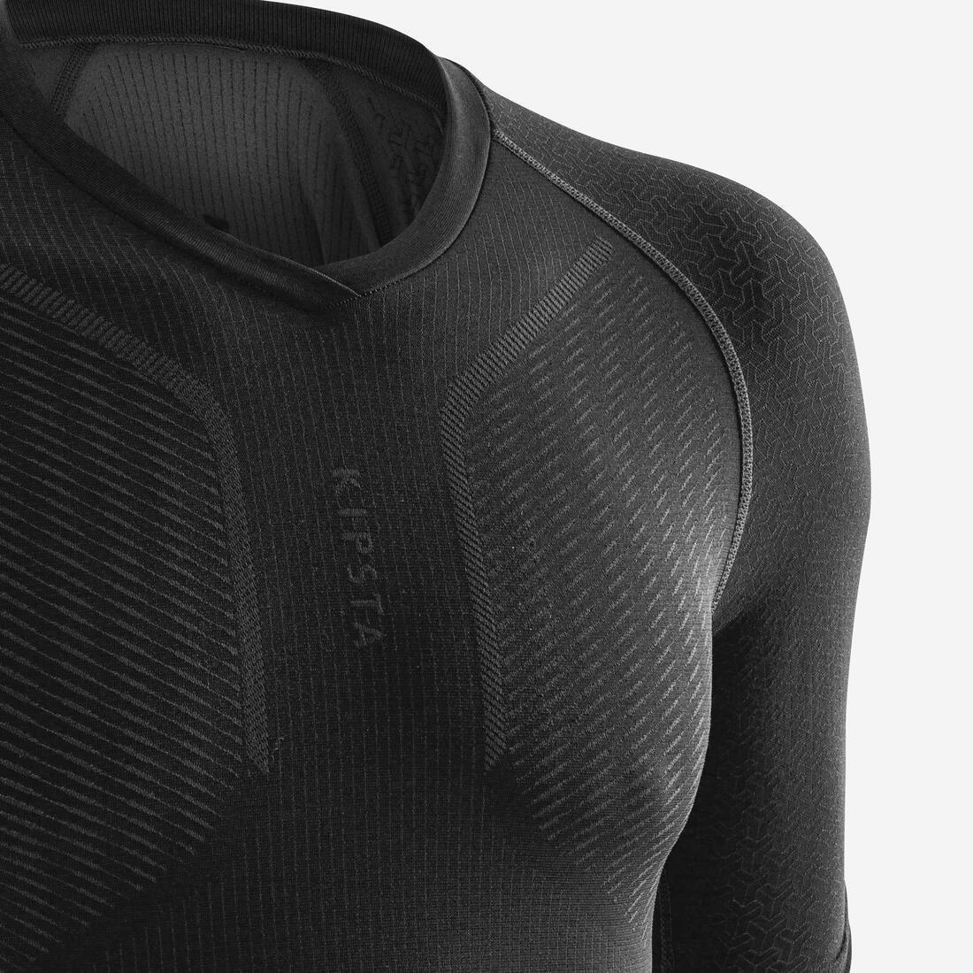 KIPSTA - Short-Sleeved Thermal Base Layer Top Keepdry 500, Black