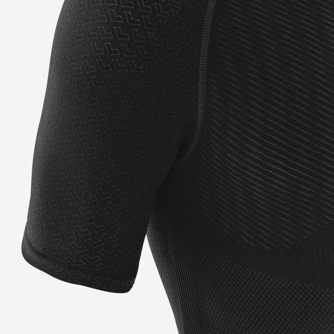 Men Short-Sleeved Thermal Base Layer Top Keep Dry - 500, Black, , large image number 5