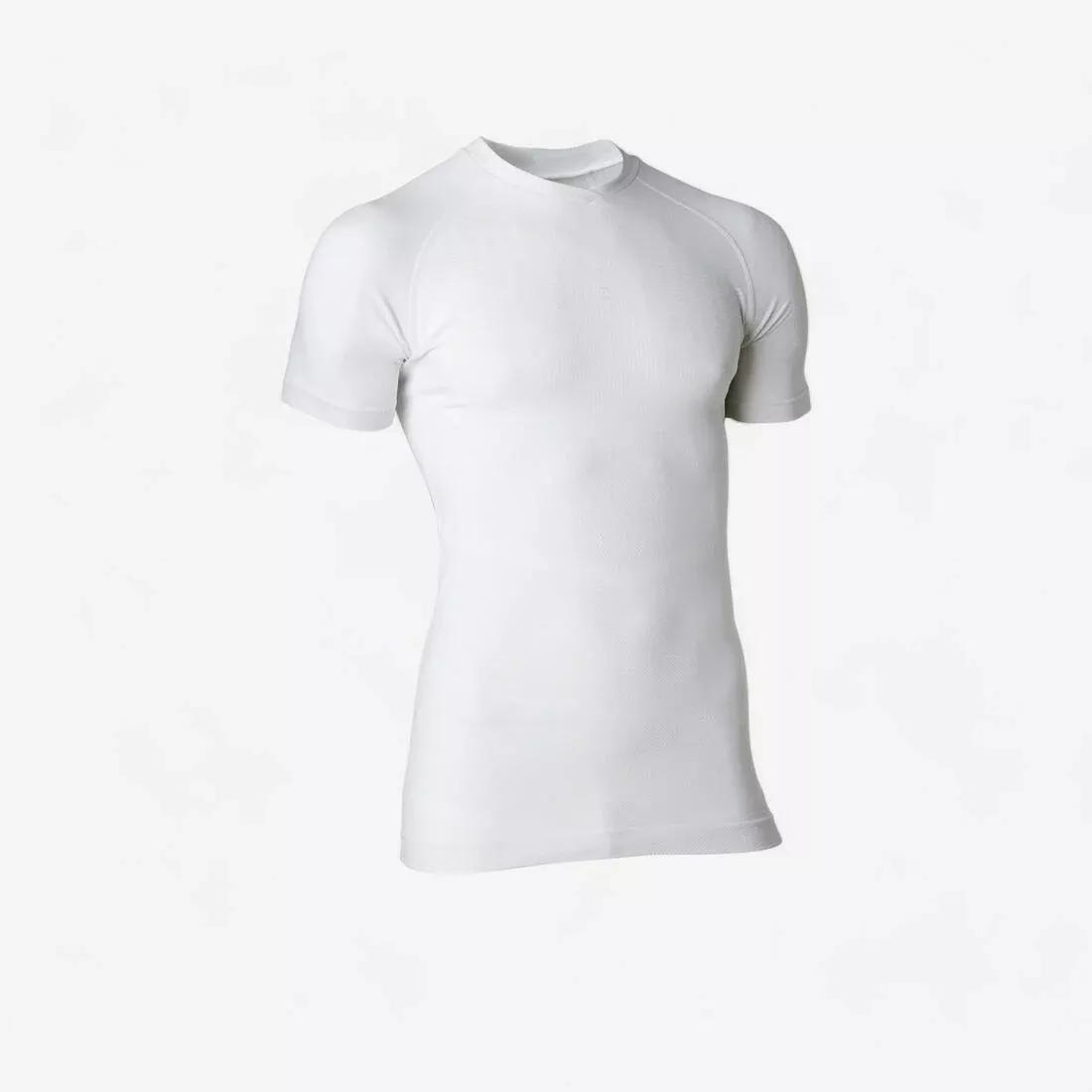 Men Short-Sleeved Thermal Base Layer Top Keep Dry - 500, Black, No Color, large image number 6
