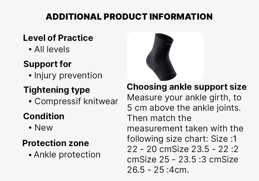 Left/Right Compression Ankle Support Soft 500 , Dark Grey, No Color, large image number 2