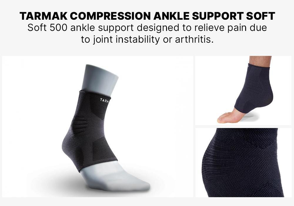 Left/Right Compression Ankle Support Soft 500 , Dark Grey, No Color, large image number 3