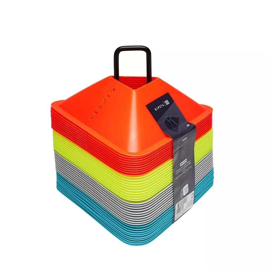 Essential Pack Of 40 Flat Markers, 4 Colours (Yellow, Orange, Grey, Blue), No Color, large image number 0