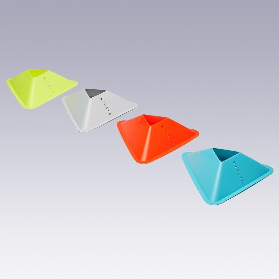 Essential Pack Of 40 Flat Markers, 4 Colours (Yellow, Orange, Grey, Blue), No Color, medium