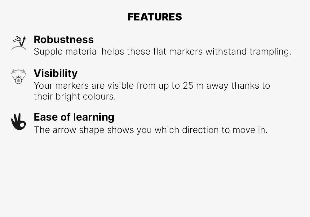 Essential Pack Of 40 Flat Markers, 4 Colours (Yellow, Orange, Grey, Blue), No Color, medium