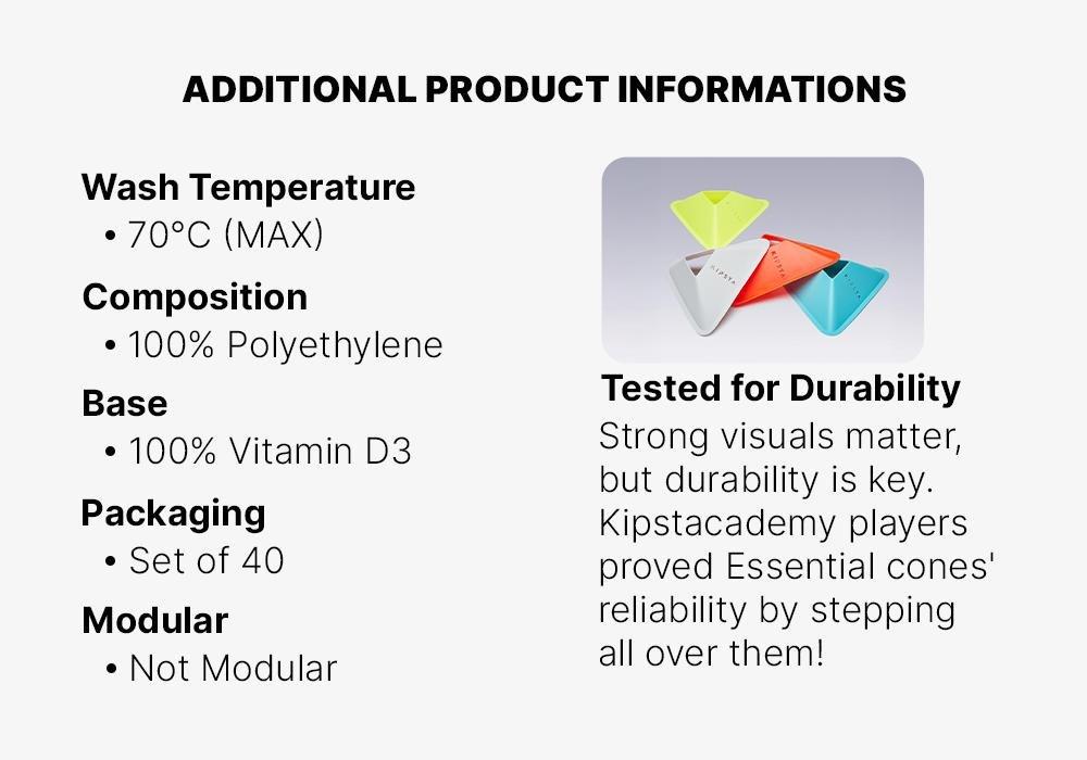 Essential Pack Of 40 Flat Markers, 4 Colours (Yellow, Orange, Grey, Blue), No Color, medium