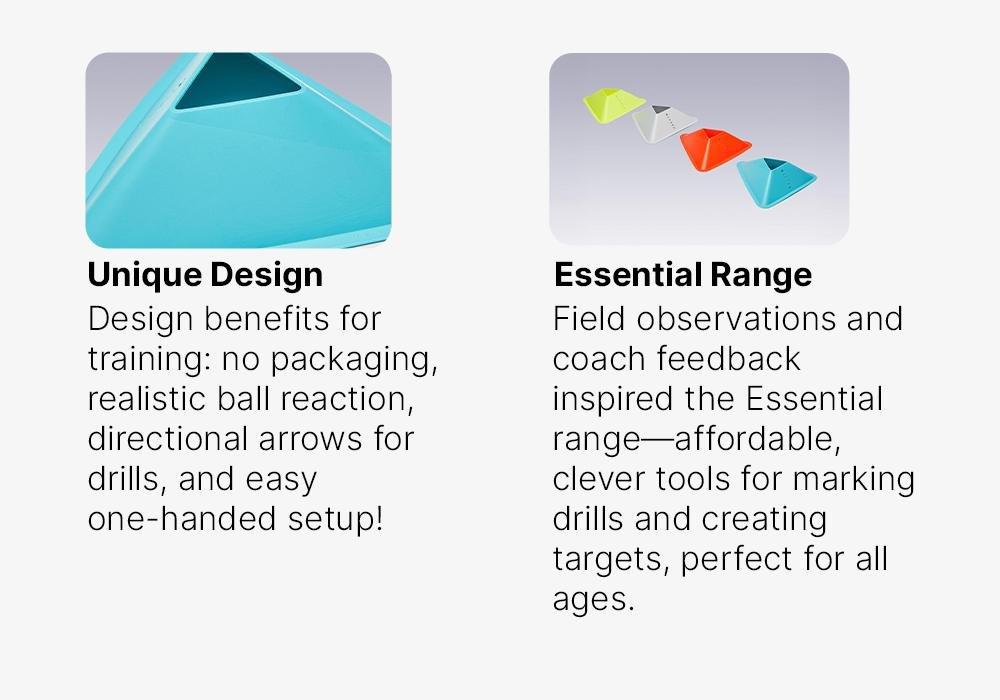 Essential Pack Of 40 Flat Markers, 4 Colours (Yellow, Orange, Grey, Blue), No Color, medium