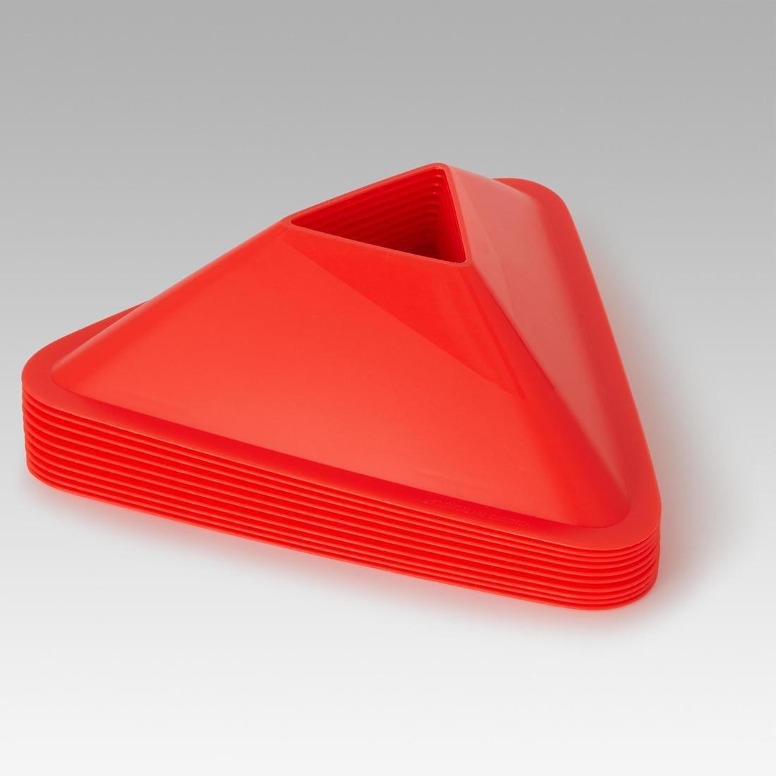 Essential Football Training Flat Markers - 10-Pack, Orange, No Color, large image number 6