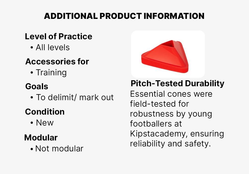 Essential Football Training Flat Markers - 10-Pack, Orange, No Color, medium