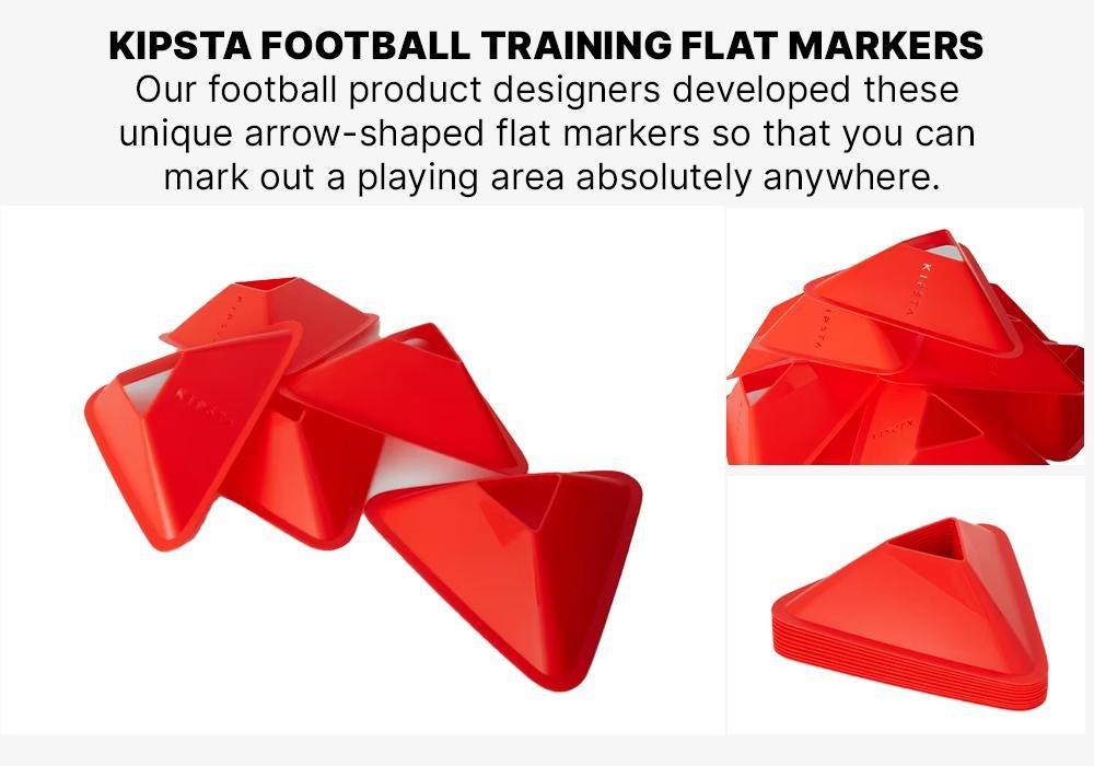 Essential Football Training Flat Markers - 10-Pack, Orange, No Color, medium