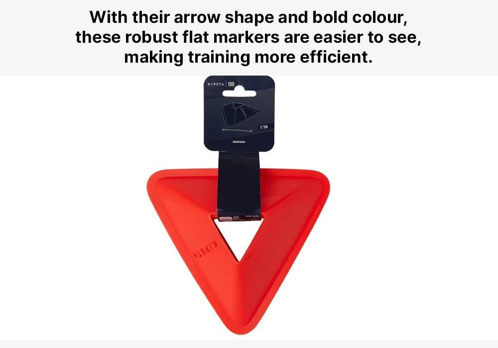 Essential Football Training Flat Markers - 10-Pack, Orange, No Color, medium