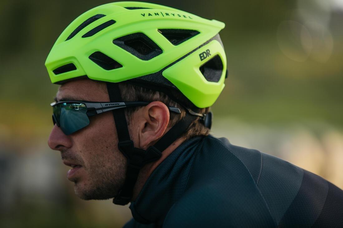 VAN RYSEL - Roadr 500 Road Cycling Helmet, Fluo Lime Yellow