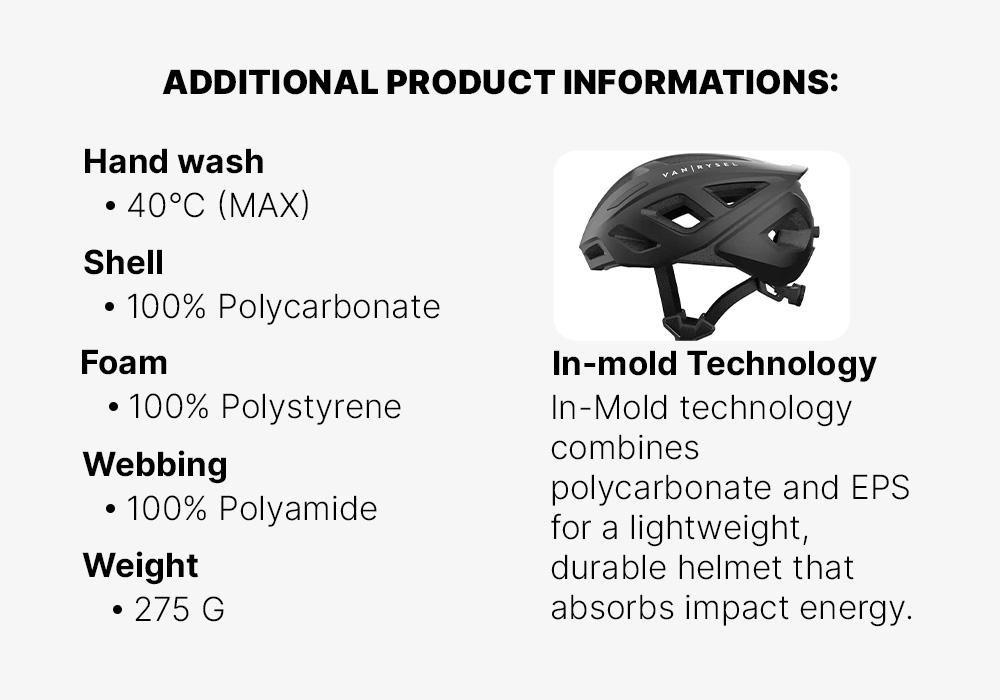 Adults Road Cycling Helmet - Roadr 500, Black, No Color, medium