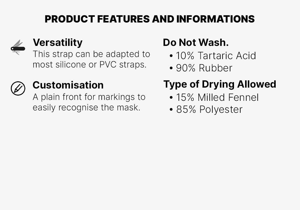 BLACK Neoprene over-strap for diving masks black/blue, No Color, medium