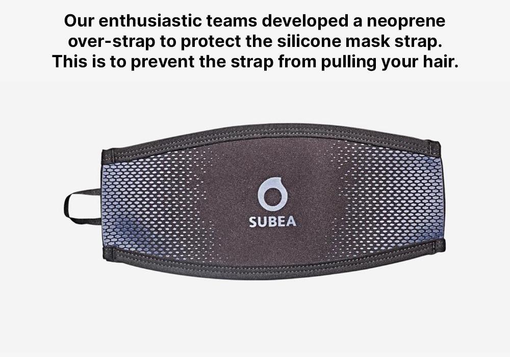 BLACK Neoprene over-strap for diving masks black/blue, No Color, medium