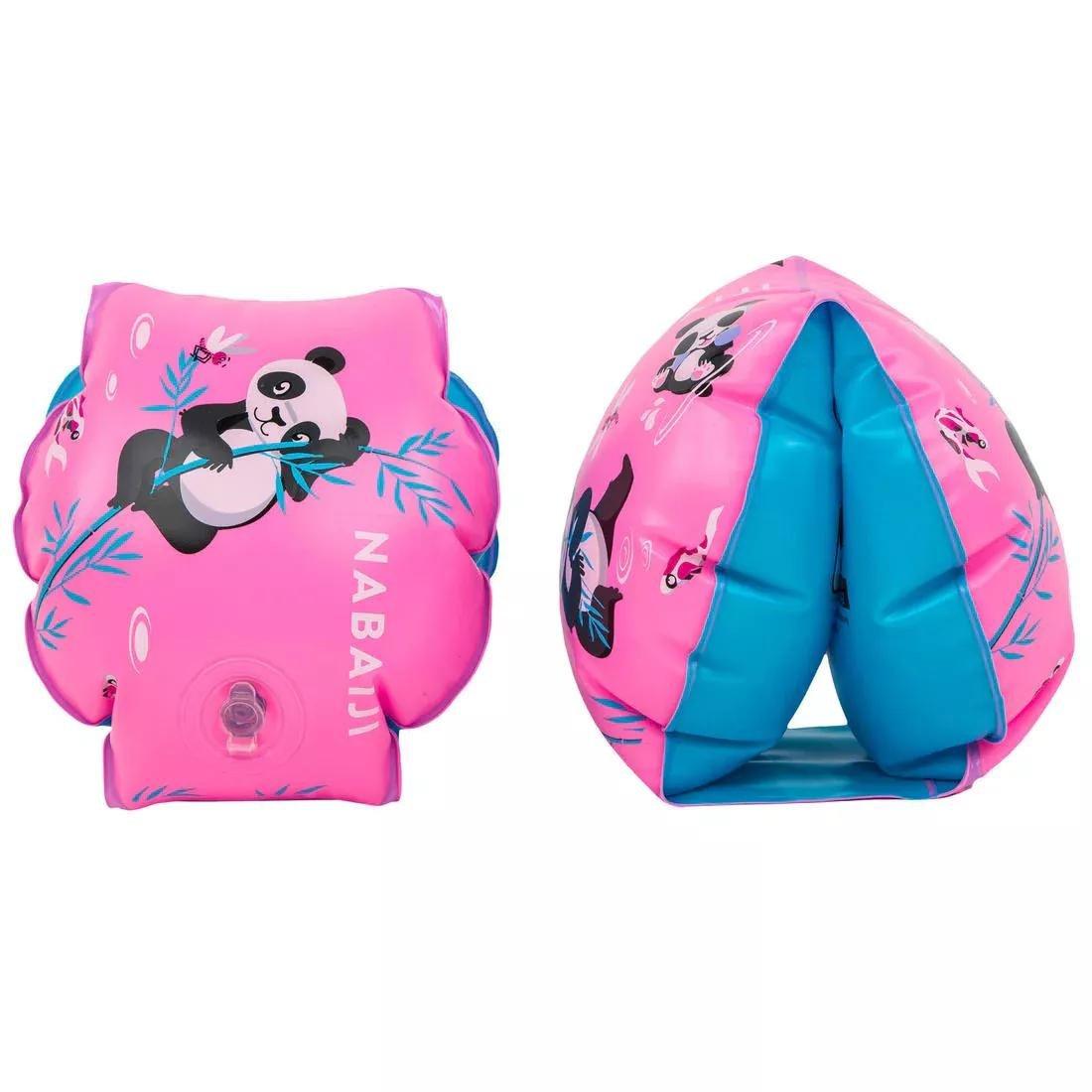 Kids Girls Swimming Armbands - Pandas Print - 11-30 Kg, Pink, No Color, large image number 0