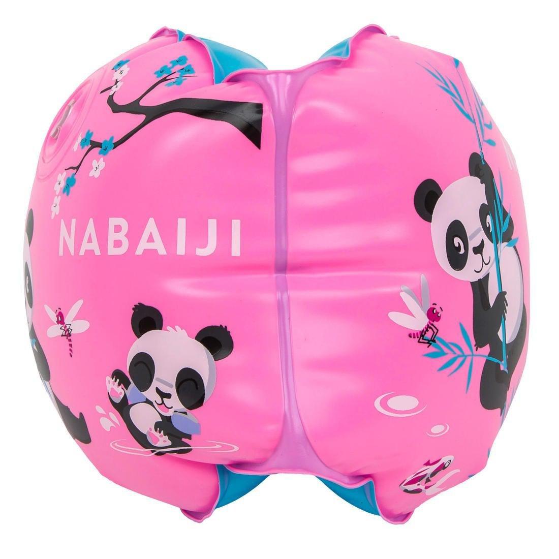 Kids Girls Swimming Armbands - Pandas Print - 11-30 Kg, Pink, No Color, large image number 1
