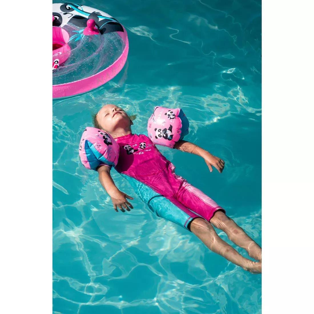 Kids Girls Swimming Armbands - Pandas Print - 11-30 Kg, Pink, No Color, large image number 12