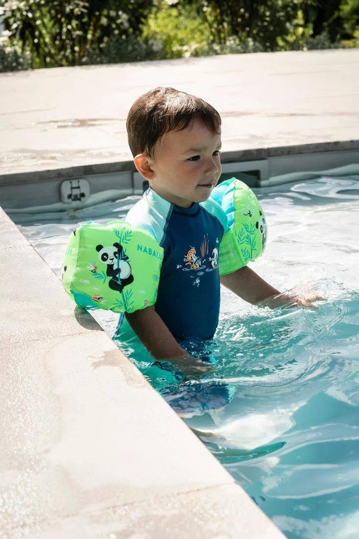 FLUO NEON GREEN Swimming armbands for kids with PANDAS'' print - 11-30 kg, No Color, large image number 2
