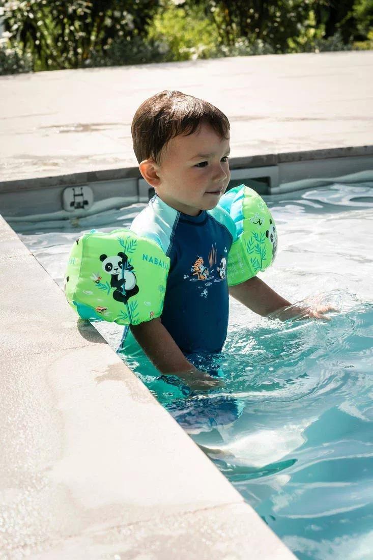 NABAIJI - Swimming armbands for kids with PANDAS?�€?? print - 11-30 kg, Fluo lime