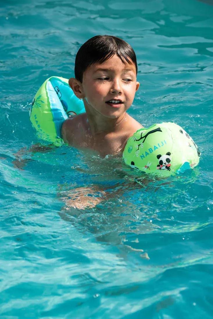 FLUO NEON GREEN Swimming armbands for kids with PANDAS'' print - 11-30 kg, No Color, large image number 3