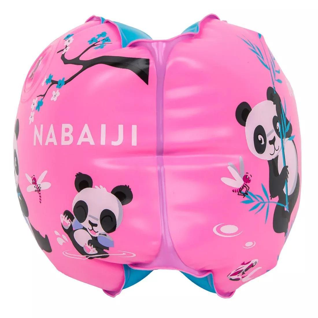 NABAIJI - Swimming armbands for kids with PANDAS?�€?? print - 11-30 kg, Fluo lime