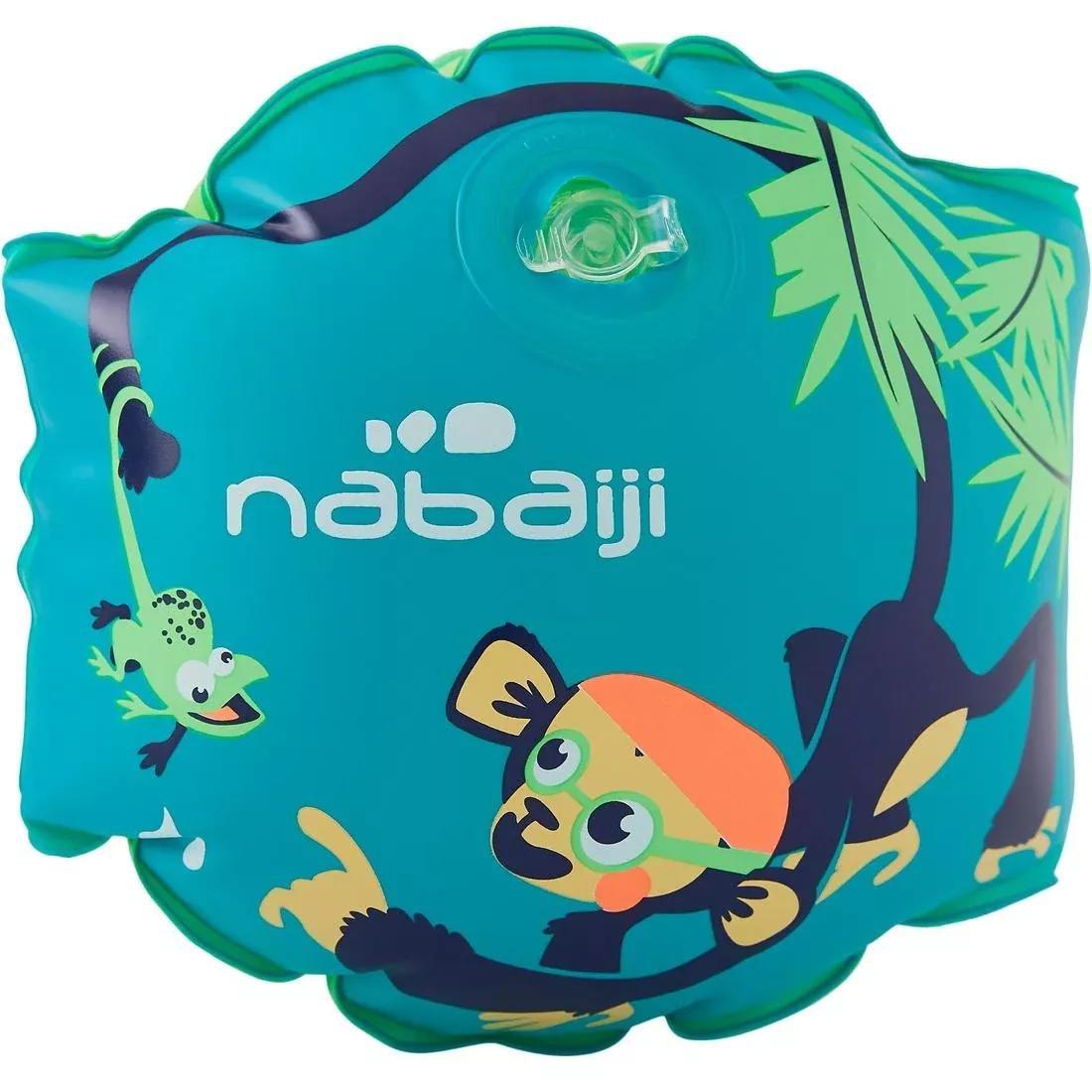 NABAIJI - Swimming armbands for kids with PANDAS?�€?? print - 11-30 kg, Fluo lime