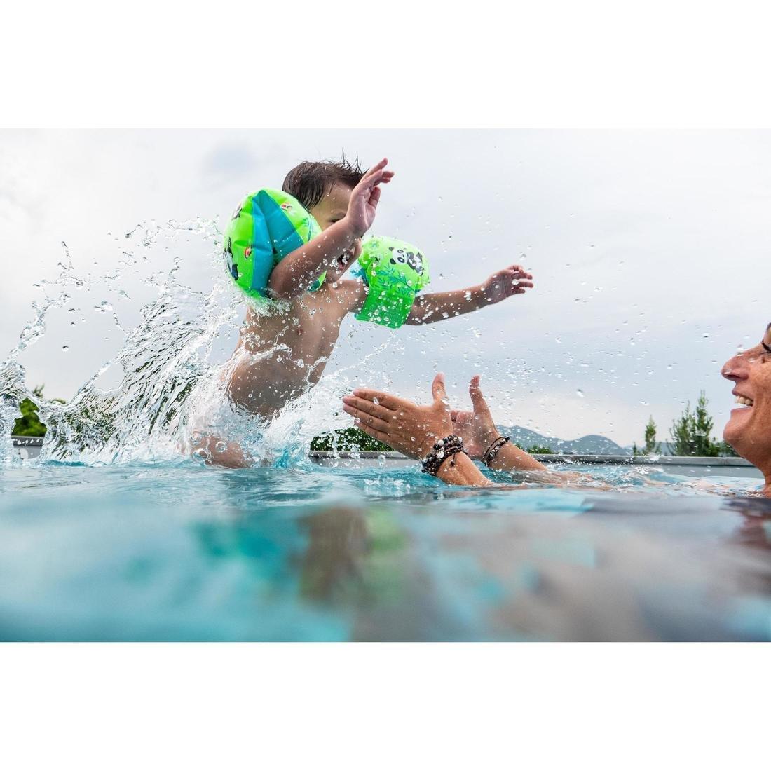 NABAIJI - Swimming armbands for kids with PANDAS?�€?? print - 11-30 kg, Fluo lime