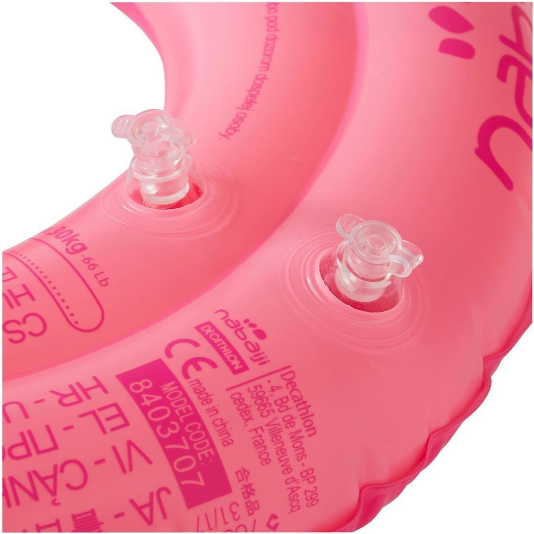 FLUO NEON GREEN Swimming inflatable 51 cm pool ring for kids aged 3-6 PANDAS print, No Color, large image number 3