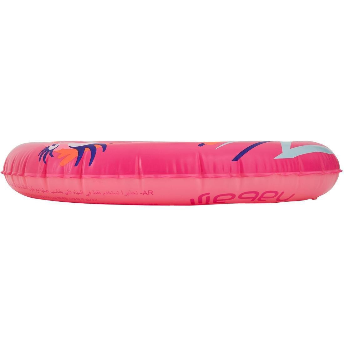 FLUO NEON GREEN Swimming inflatable 51 cm pool ring for kids aged 3-6 PANDAS print, No Color, large image number 4